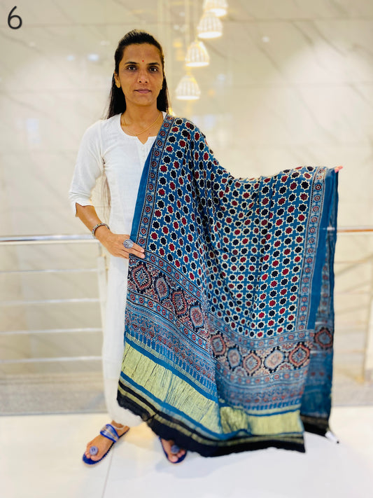 Ajarakh Modal Silk Tissue Dupatta