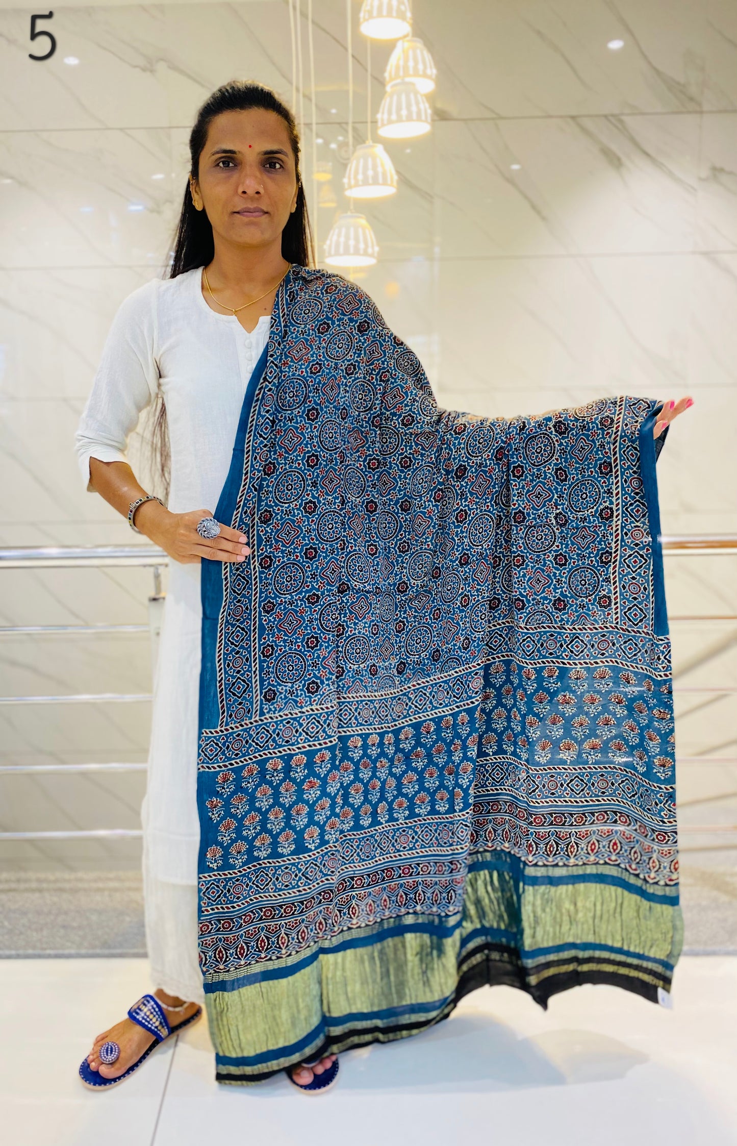 Ajarakh Modal Silk Tissue Dupatta