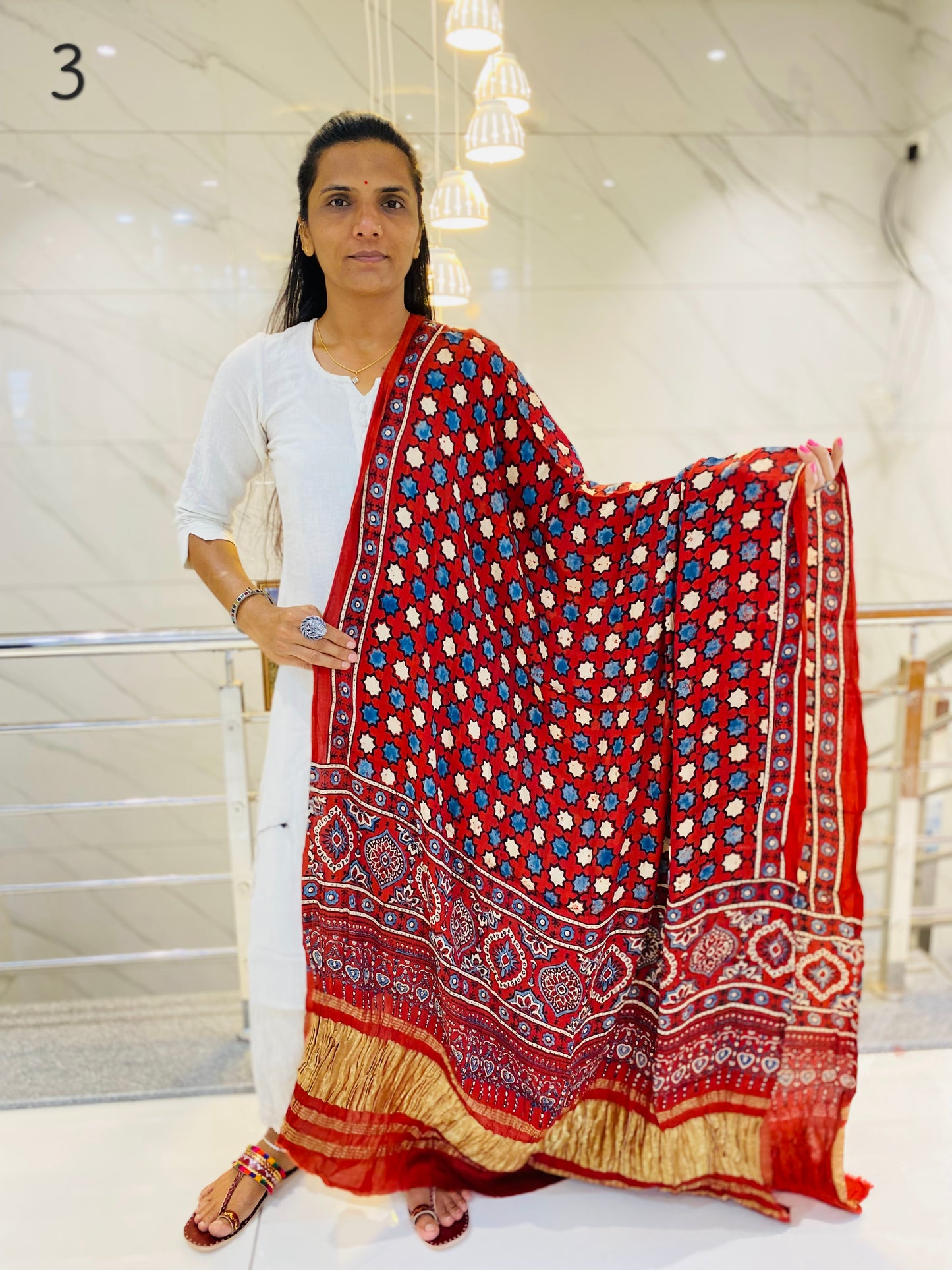 Ajarakh Modal Silk Tissue Dupatta