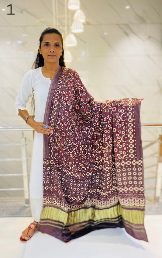 Ajarakh Modal Silk Tissue Dupatta