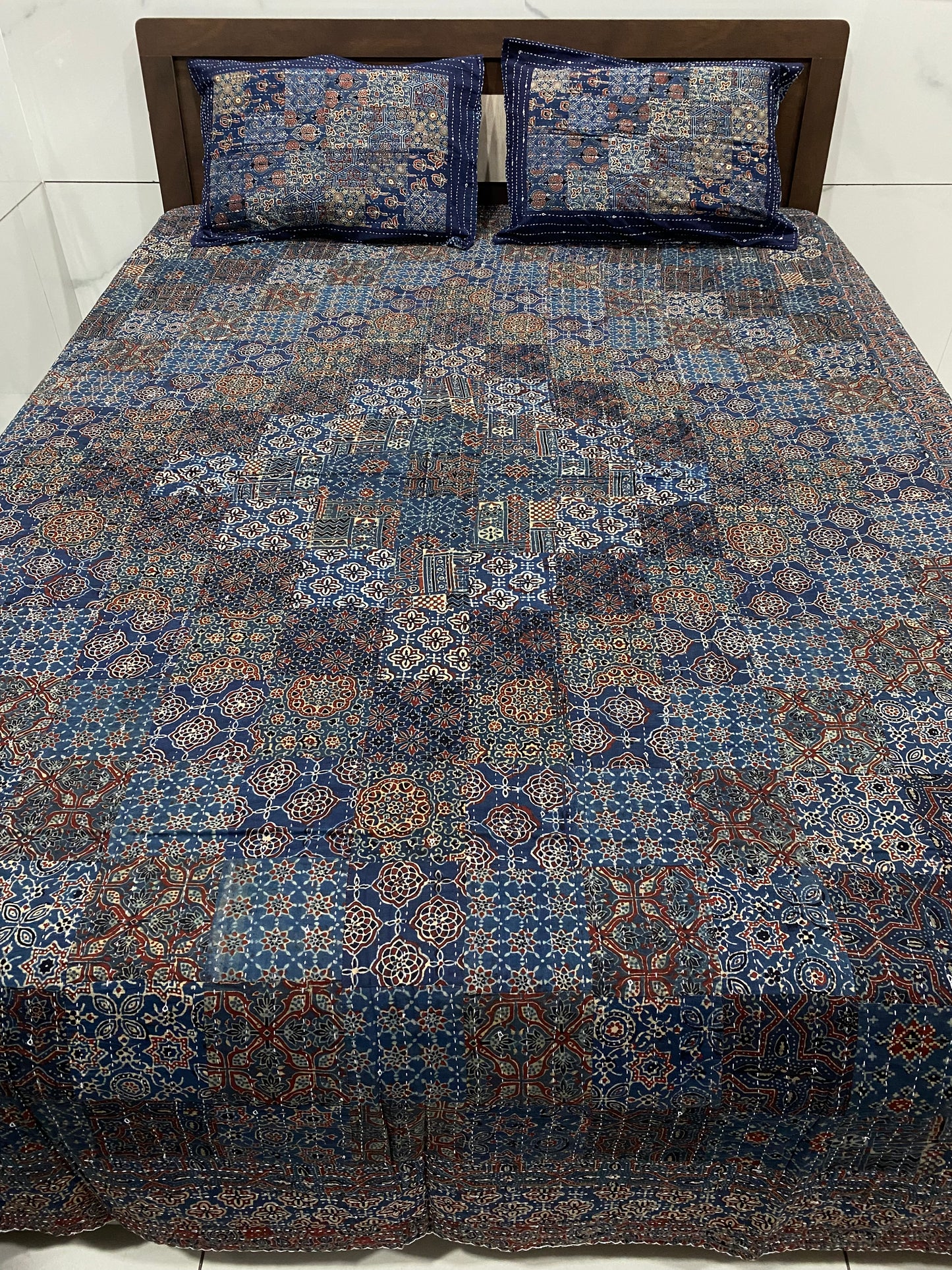 Ajarakh Patchwork Bedcover