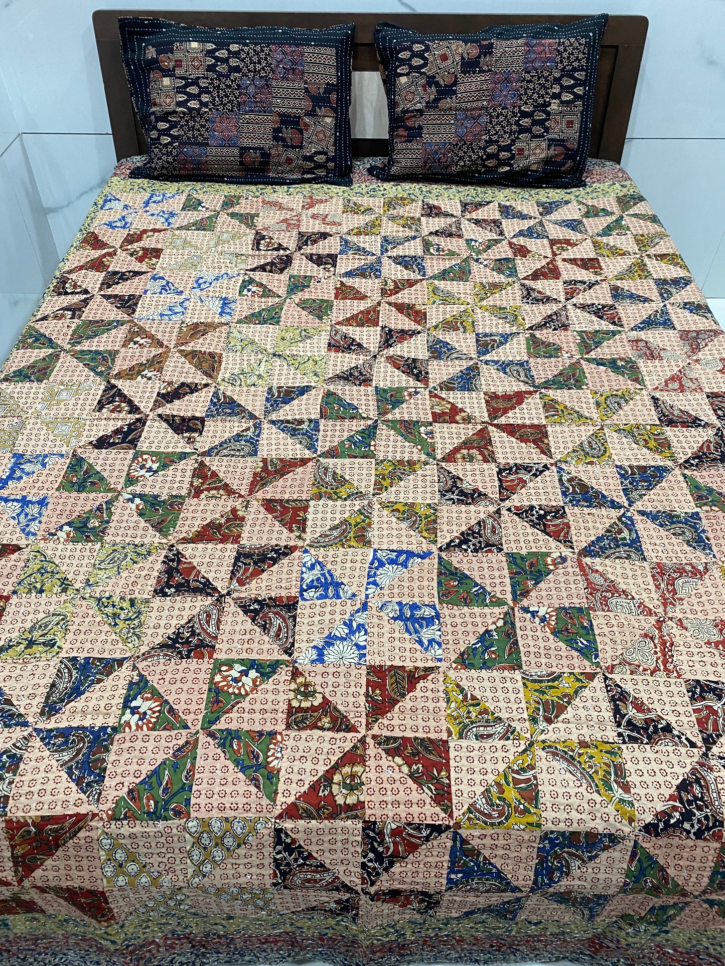 Ajarakh Patchwork Bedcover