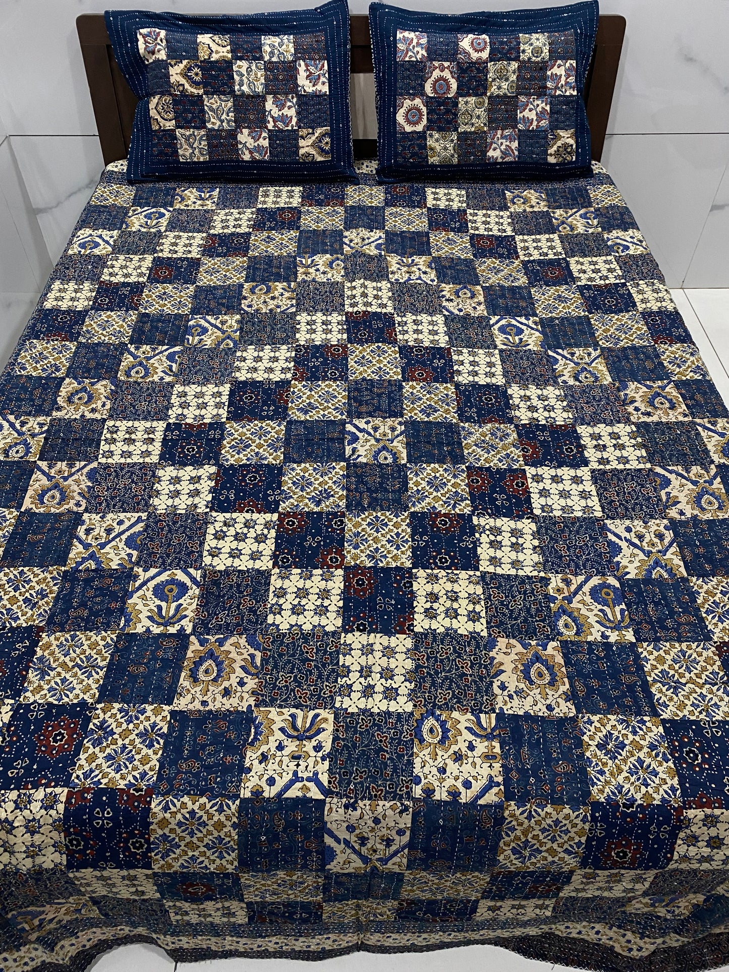 Ajarakh Patchwork Bedcover