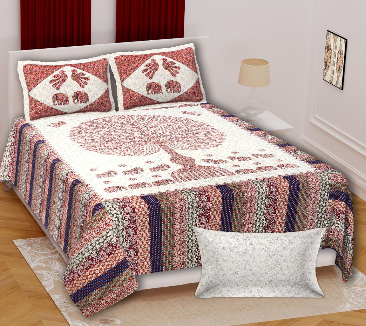 Patchwork Print Double Bedsheet