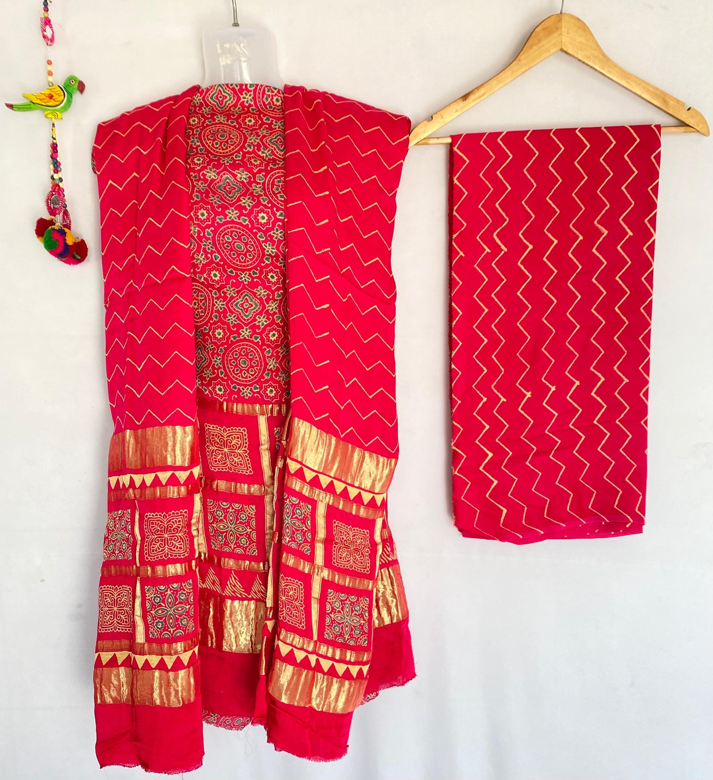 Ajarakh 3 pcs Garchola Pattern Dress Material