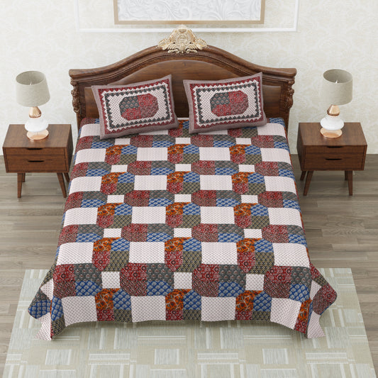 Patchwork Print Double Bedsheet