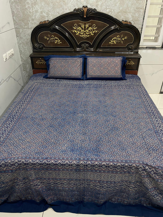 Ajarakh Print Cotton Double Bedsheet