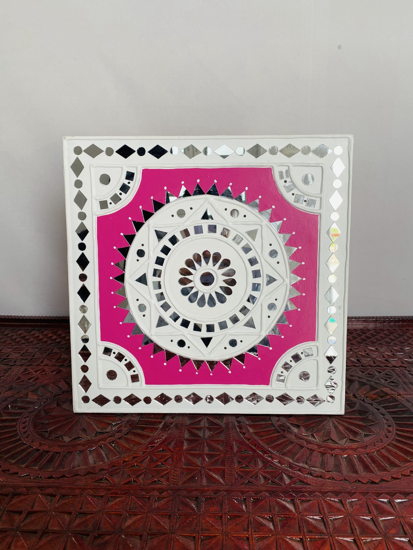 Kutch Mud Work Wooden Frame (size 1×1 ft)