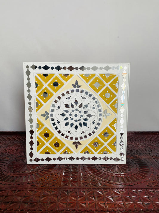 Kutch Mud Work Wooden Frame (size 1×1 ft)