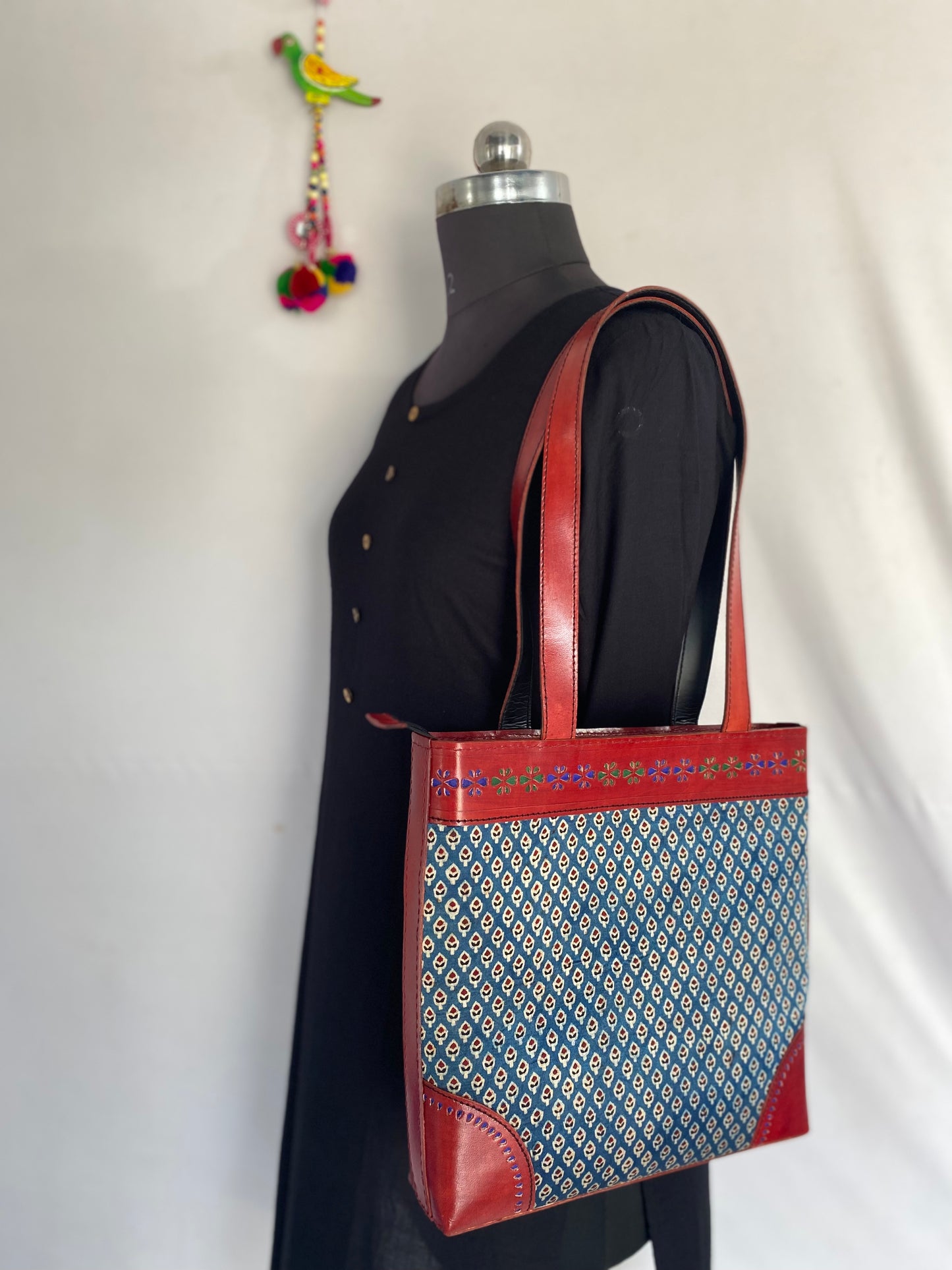 Ajarakh - The Blue Sholder Bag