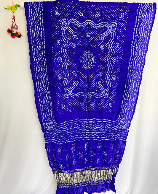 Chandrokhani Purple Gaji silk Bandhani Dupatta