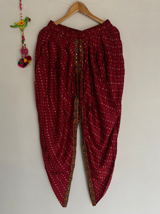 Bandhani Dhoti Maroon