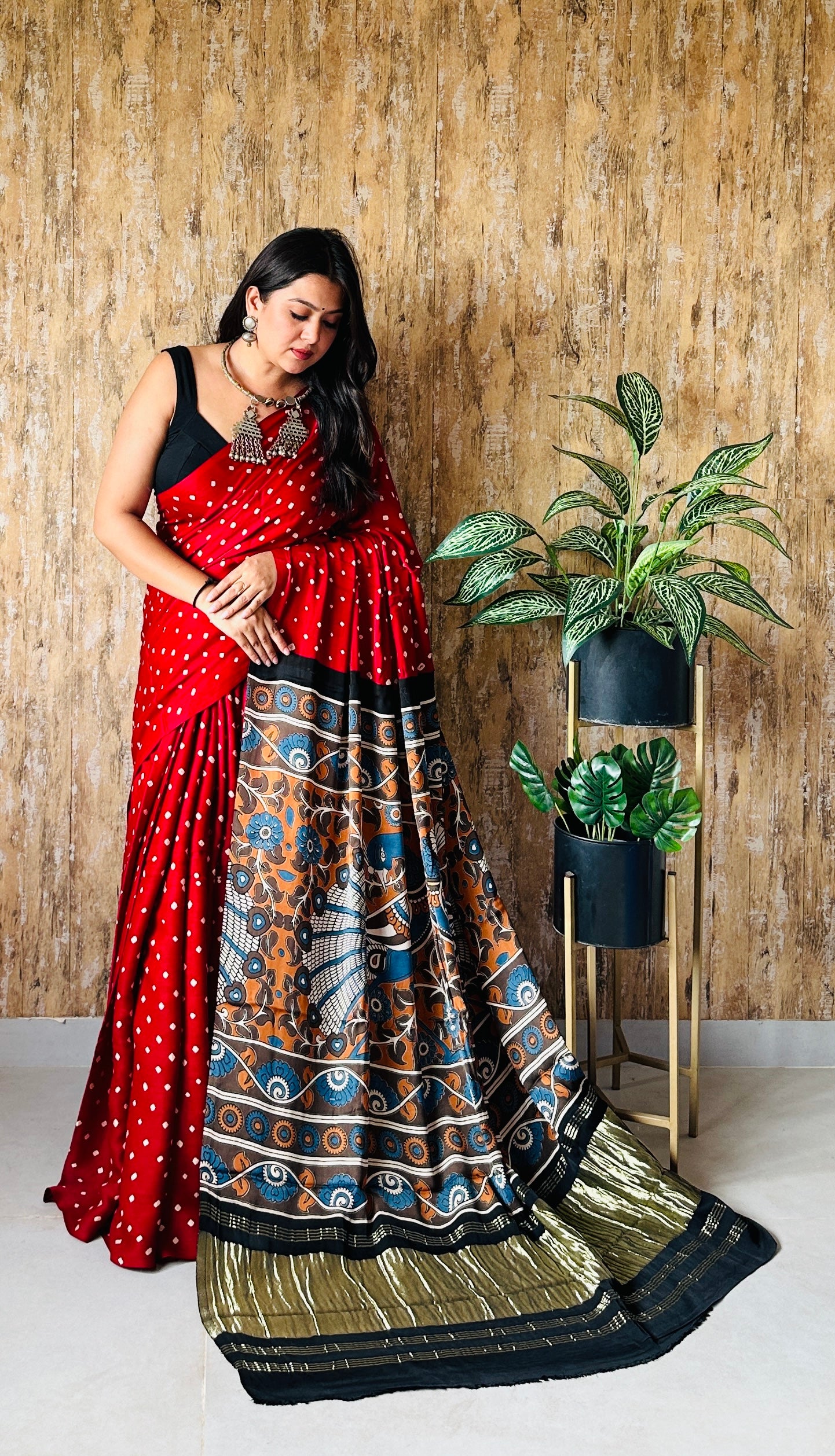 Pichhwai Bandhani Modal Silk Saree