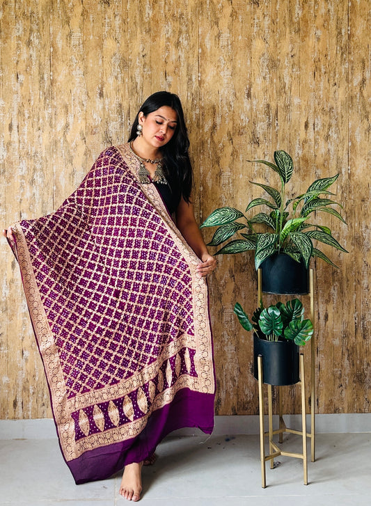 Banarasi-Bandhani Resam Dupatta