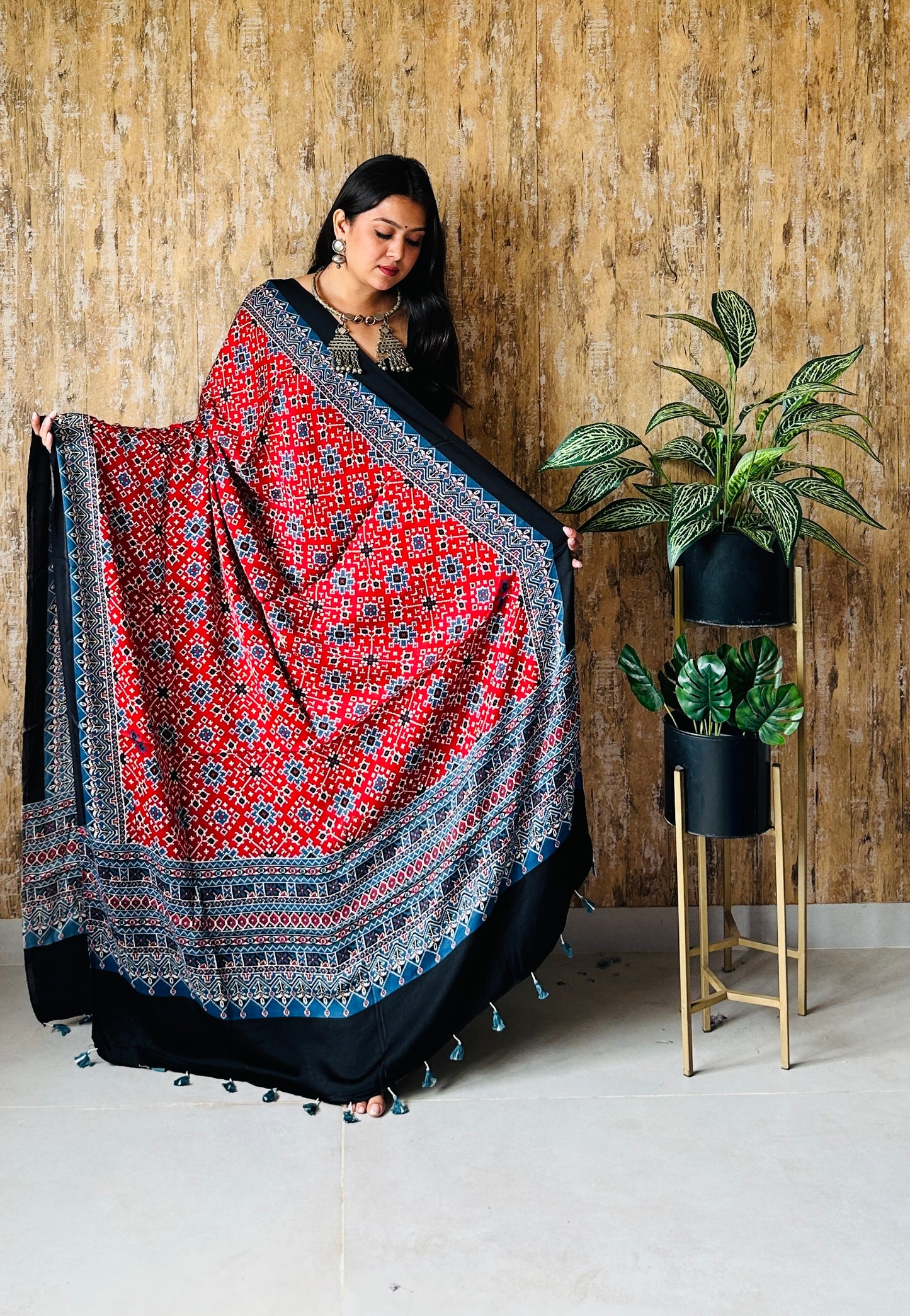 Ajarakh Tessals Modal Silk Dupatta