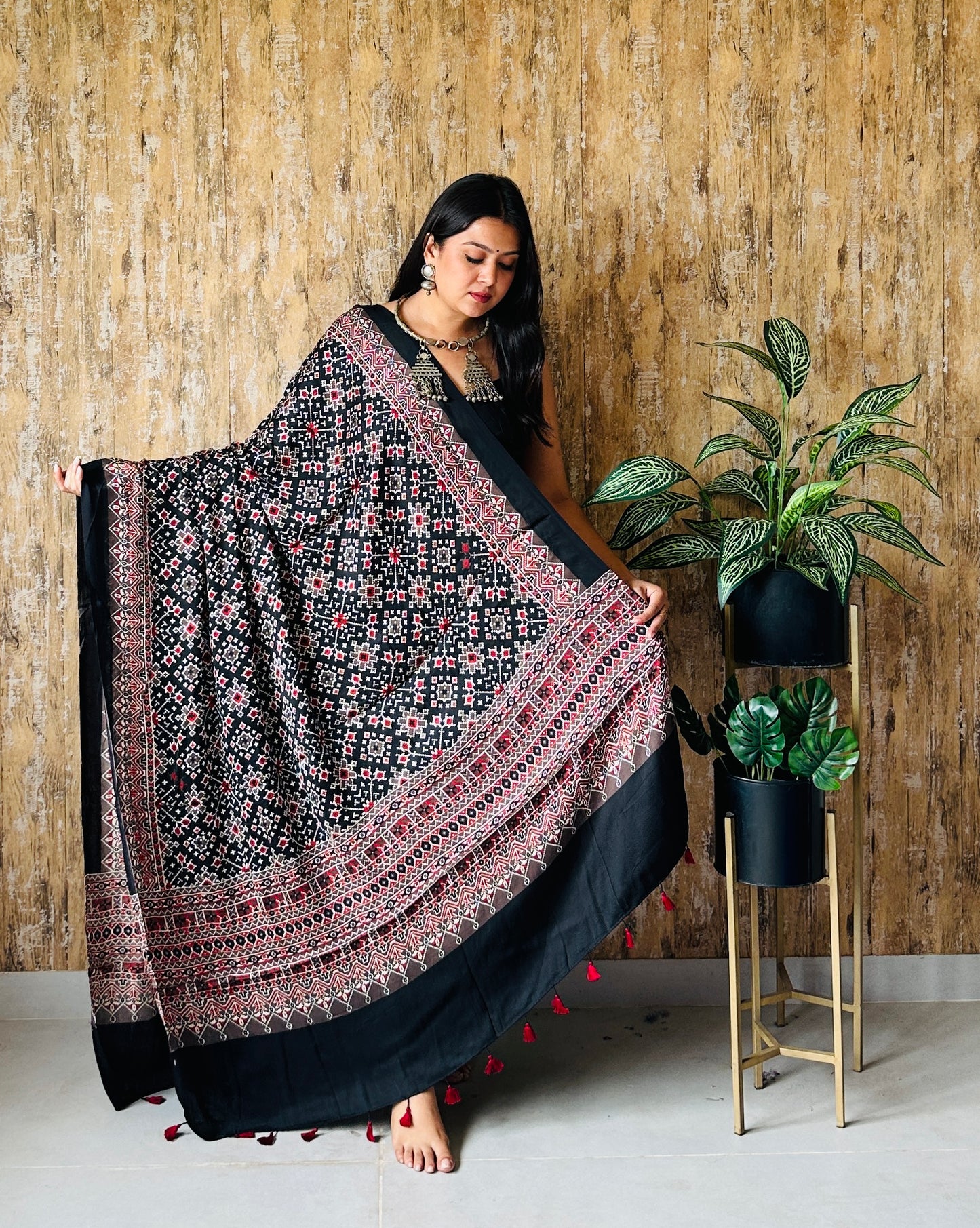 Ajarakh Tessals Modal Silk Dupatta