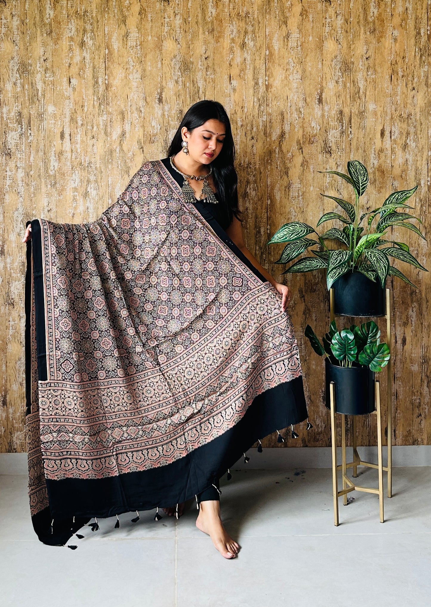 Ajarakh Tessals Modal Silk Dupatta