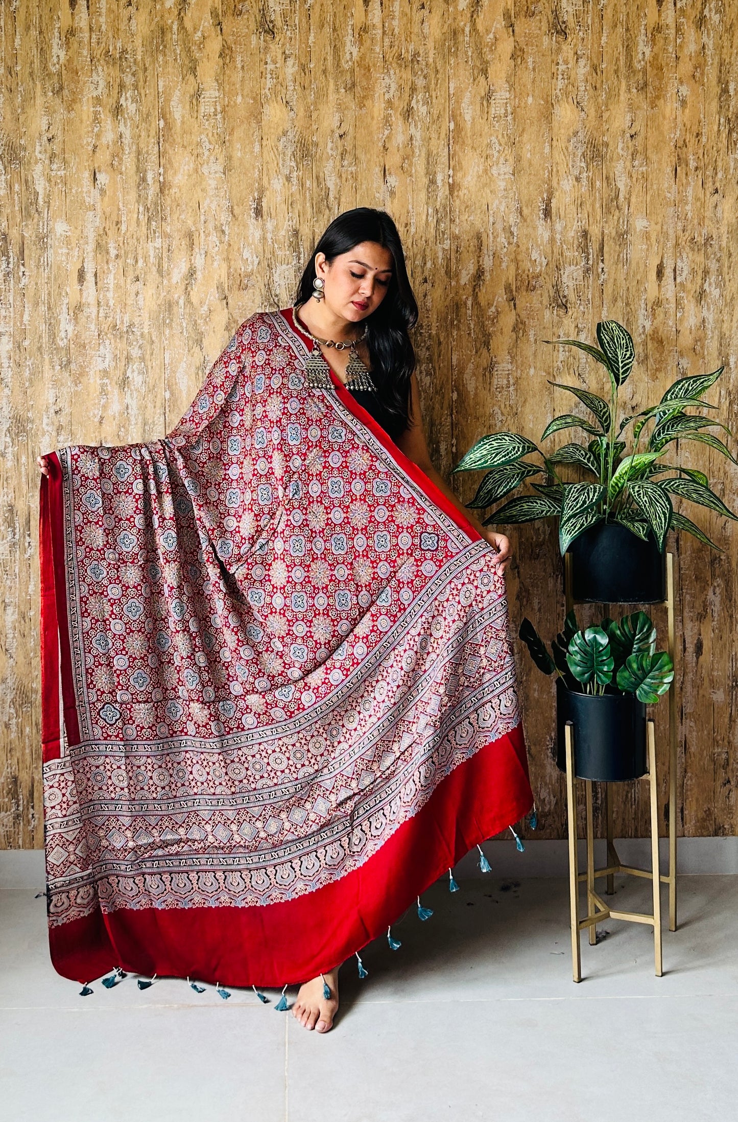 Ajarakh Tessals Modal Silk Dupatta