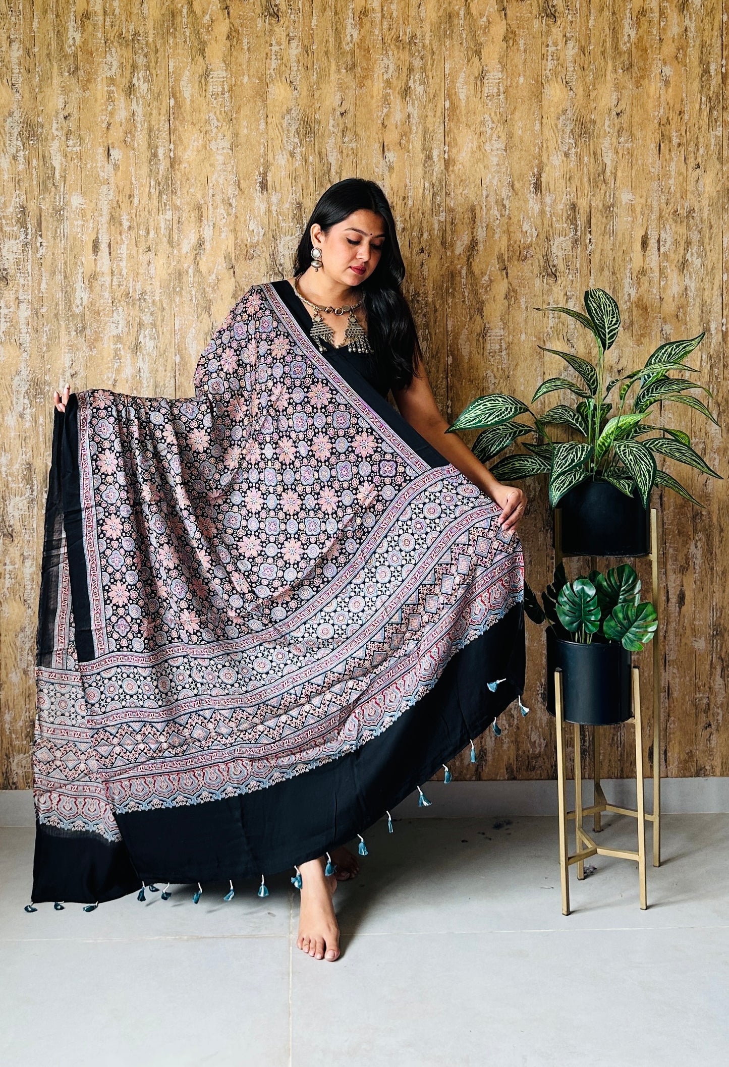 Ajarakh Tessals Modal Silk Dupatta