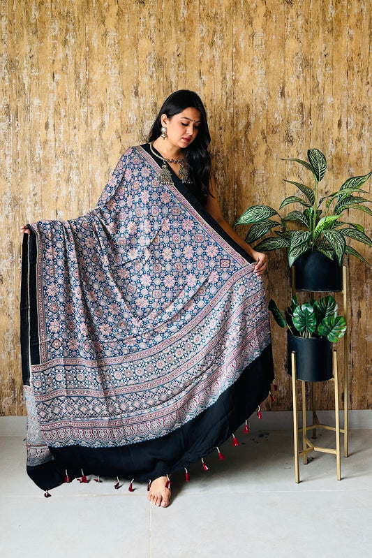 Ajarakh Tessals Modal Silk Dupatta