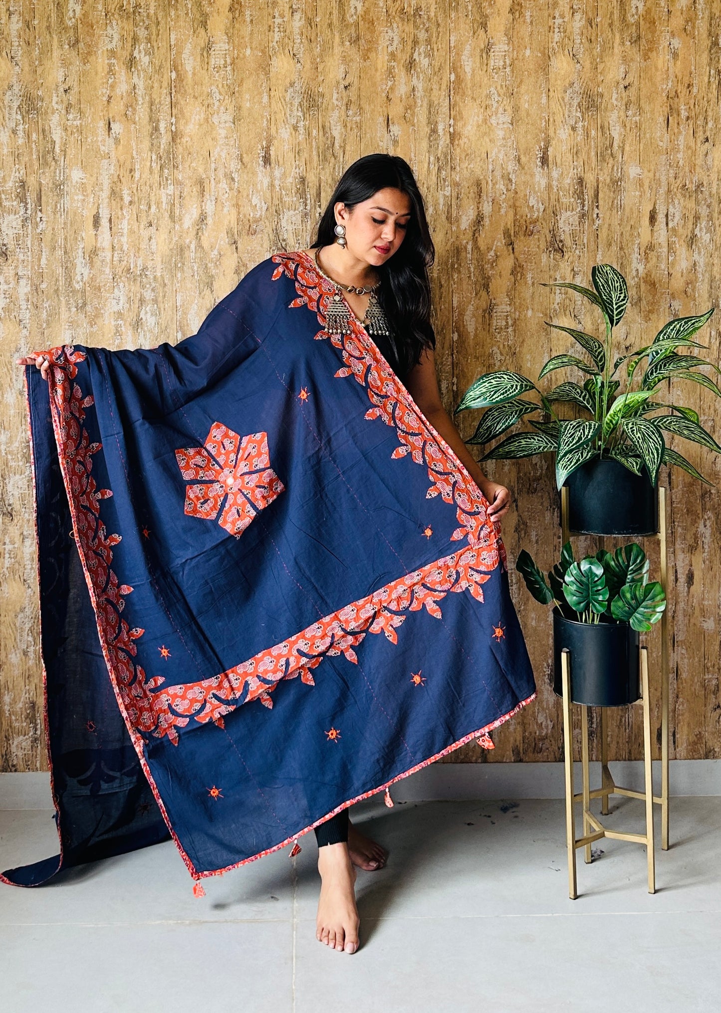 Patchwork Kantha Cotton Dupatta