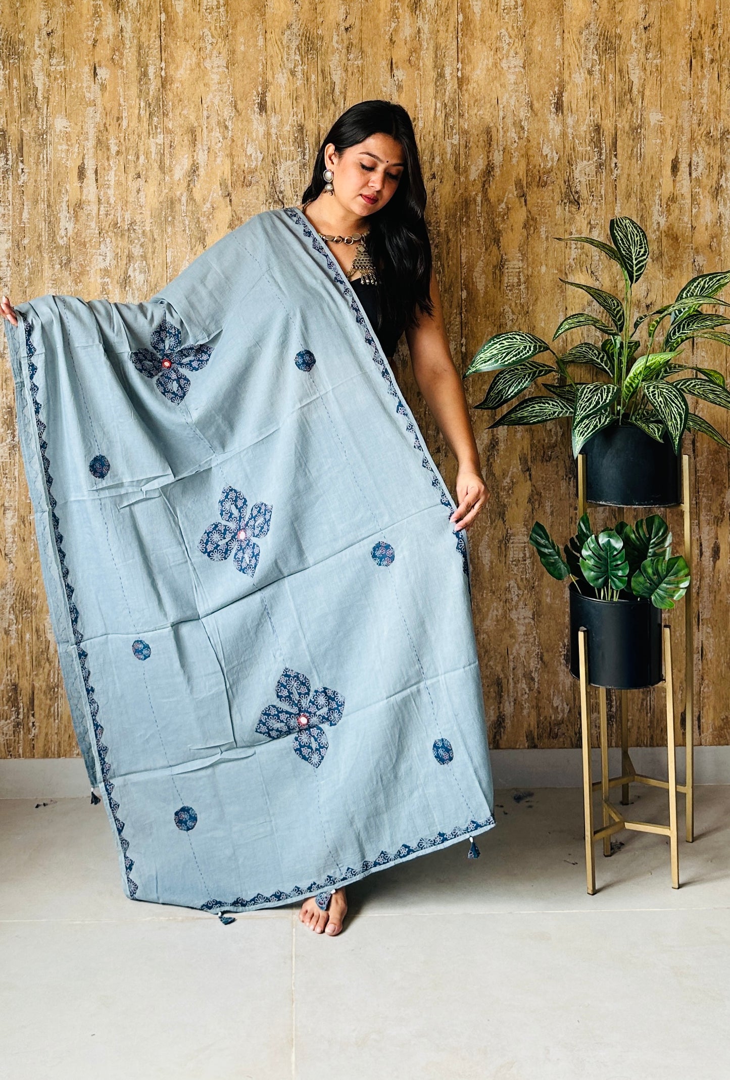 Patchwork Kantha Cotton Dupatta