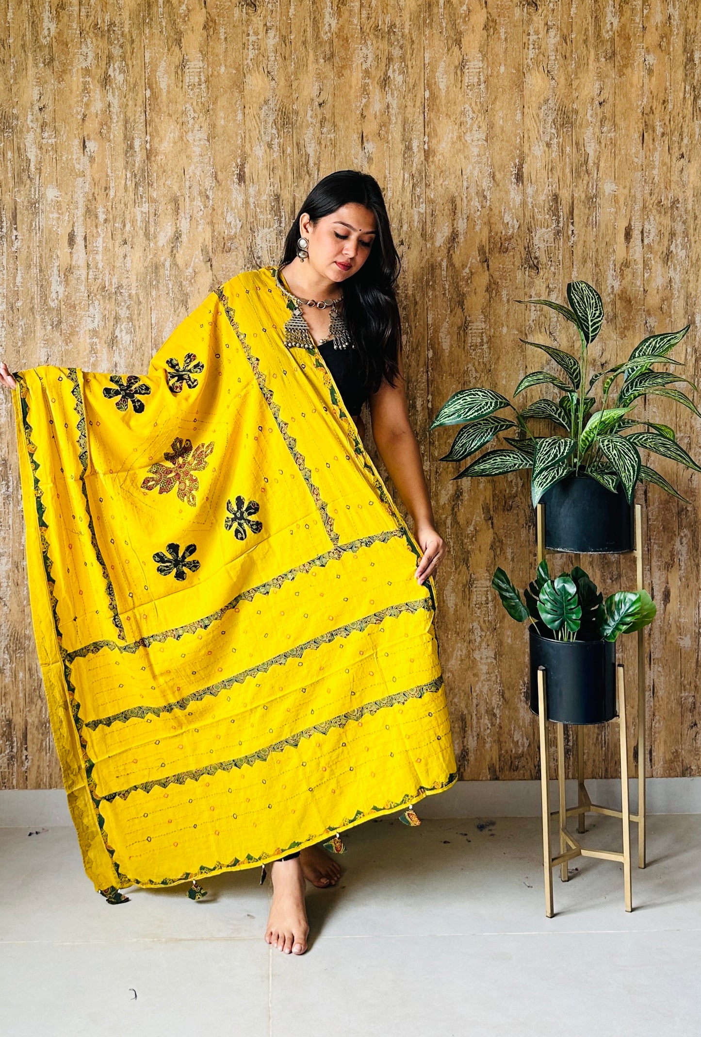 Patchwork Kantha Cotton Dupatta