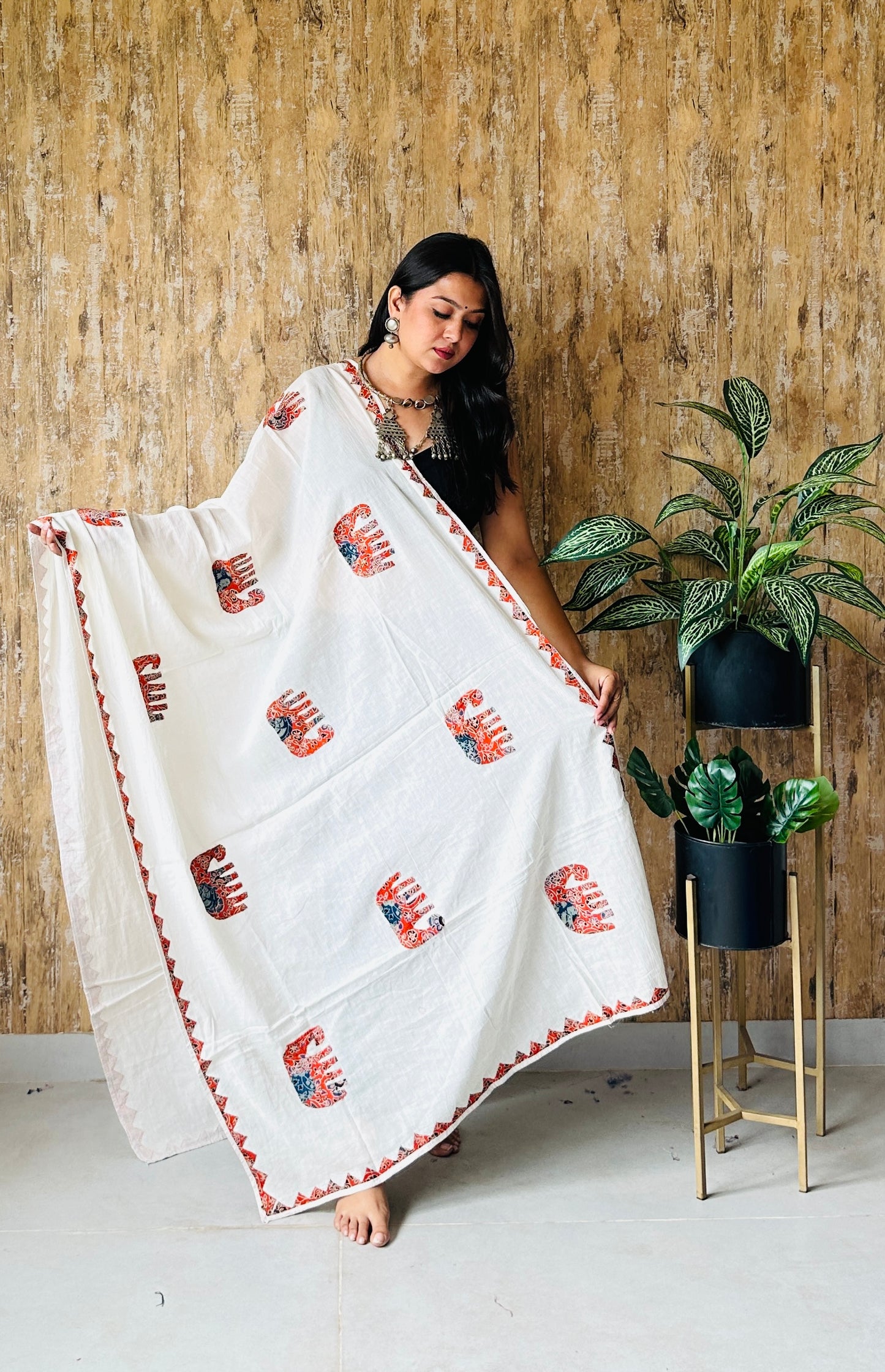 Patchwork Kantha Cotton Dupatta