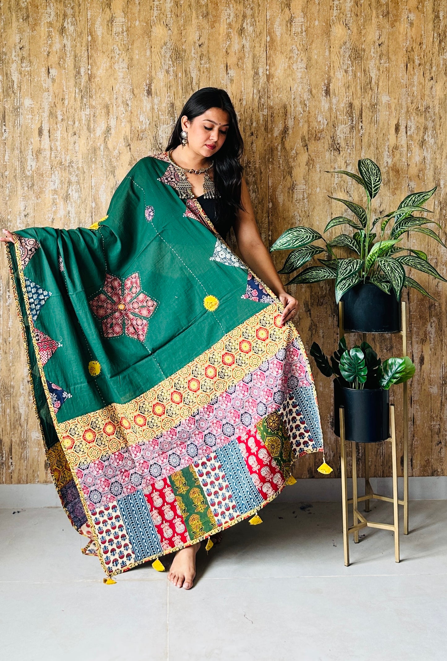 Patchwork Kantha Cotton Dupatta