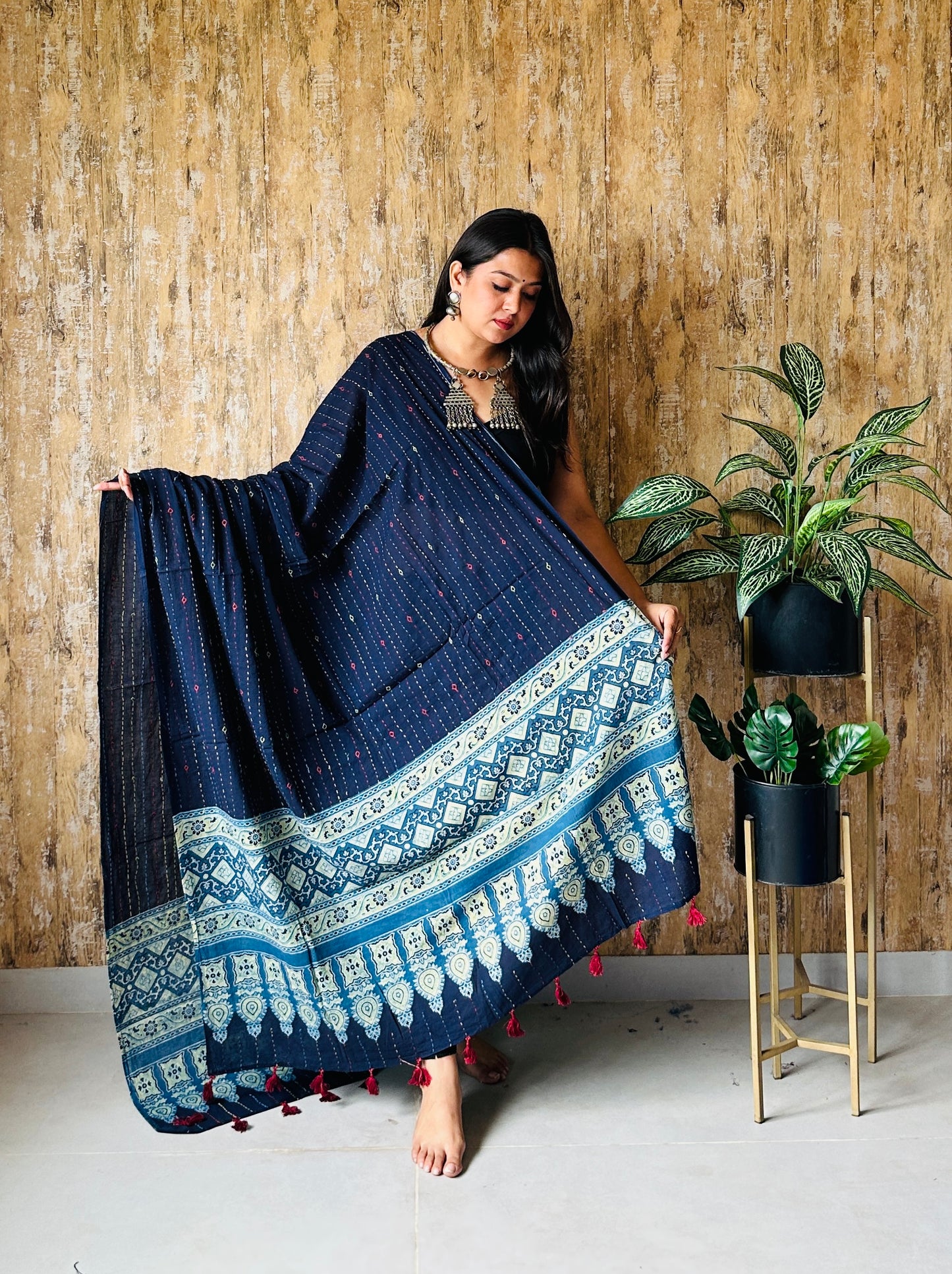 Ajarakh Kantha Cotton Dupatta