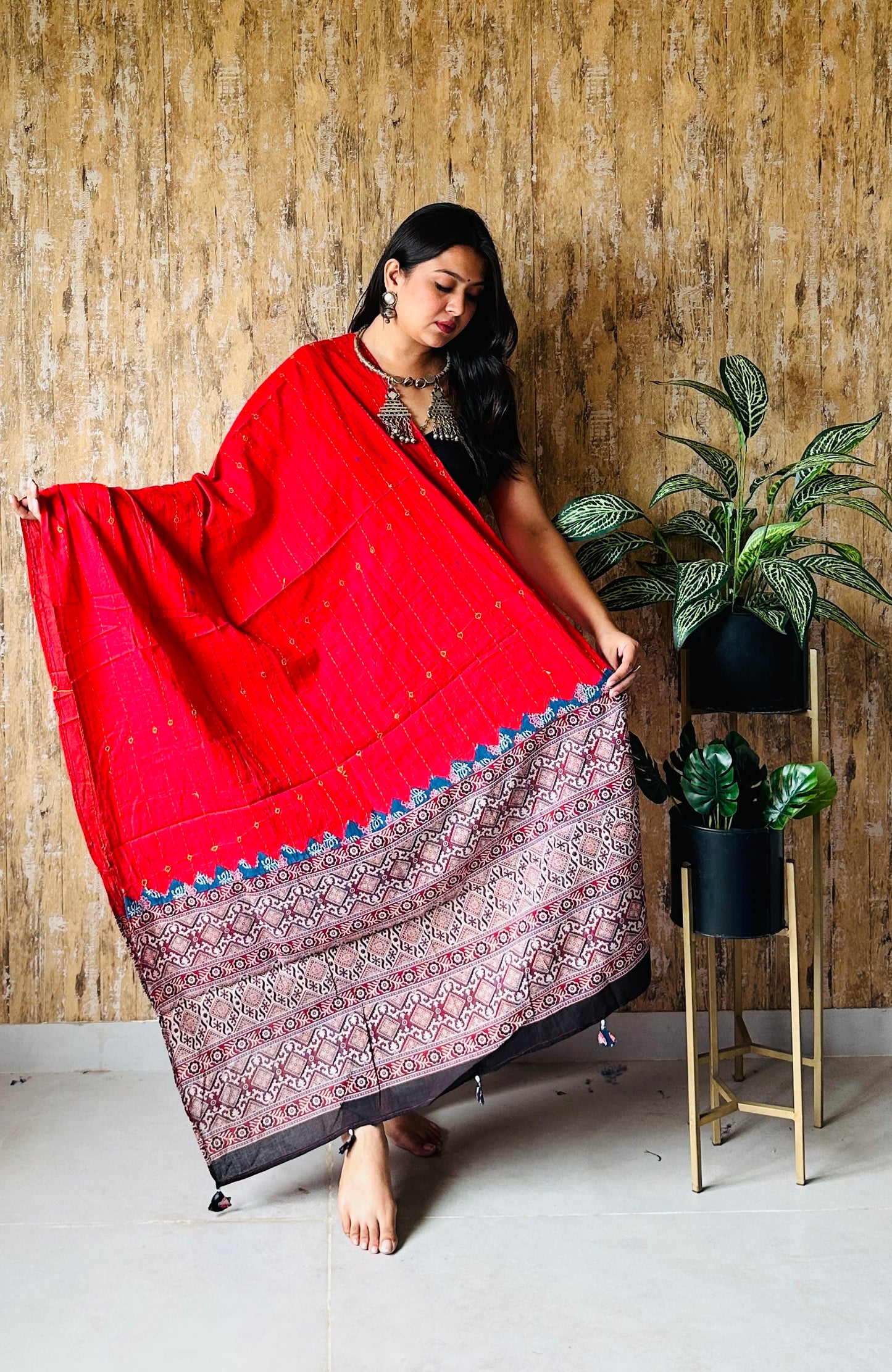 Ajarakh Kantha Cotton Dupatta