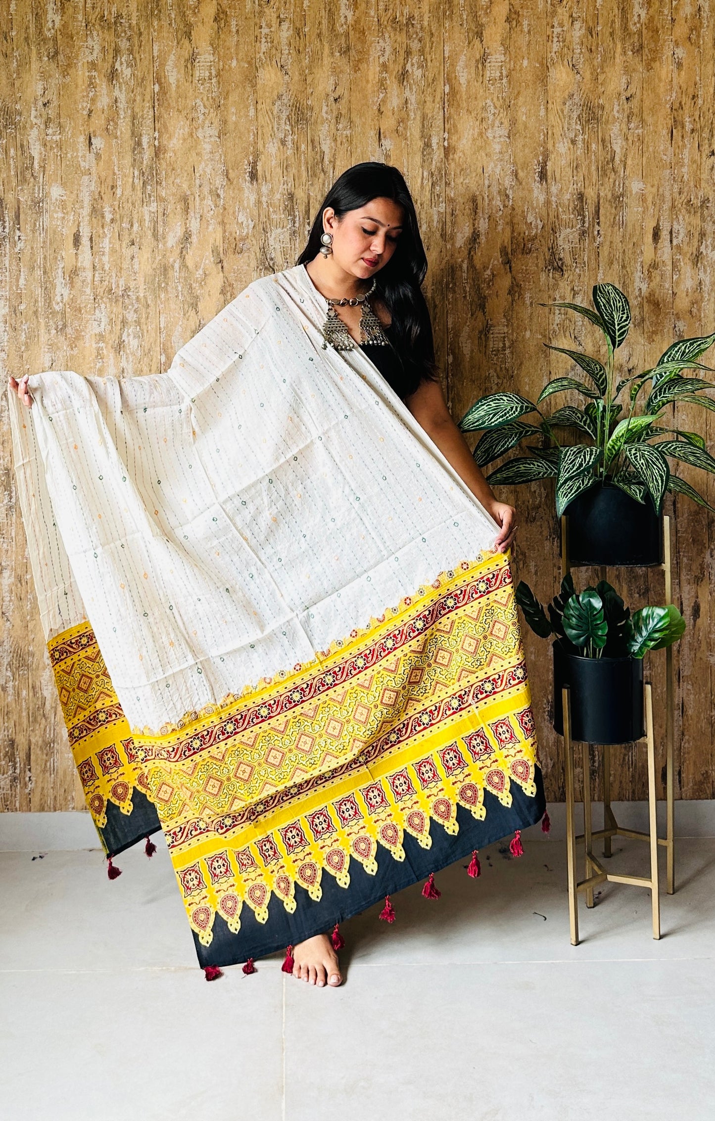 Ajarakh Kantha Cotton Dupatta