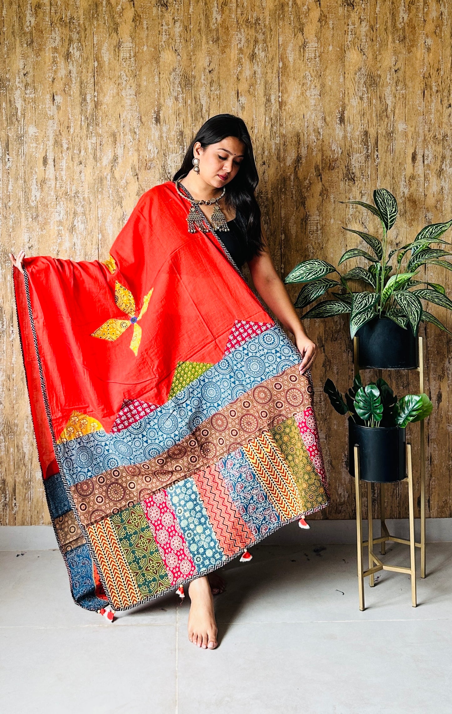 Patchwork Kantha Cotton Dupatta