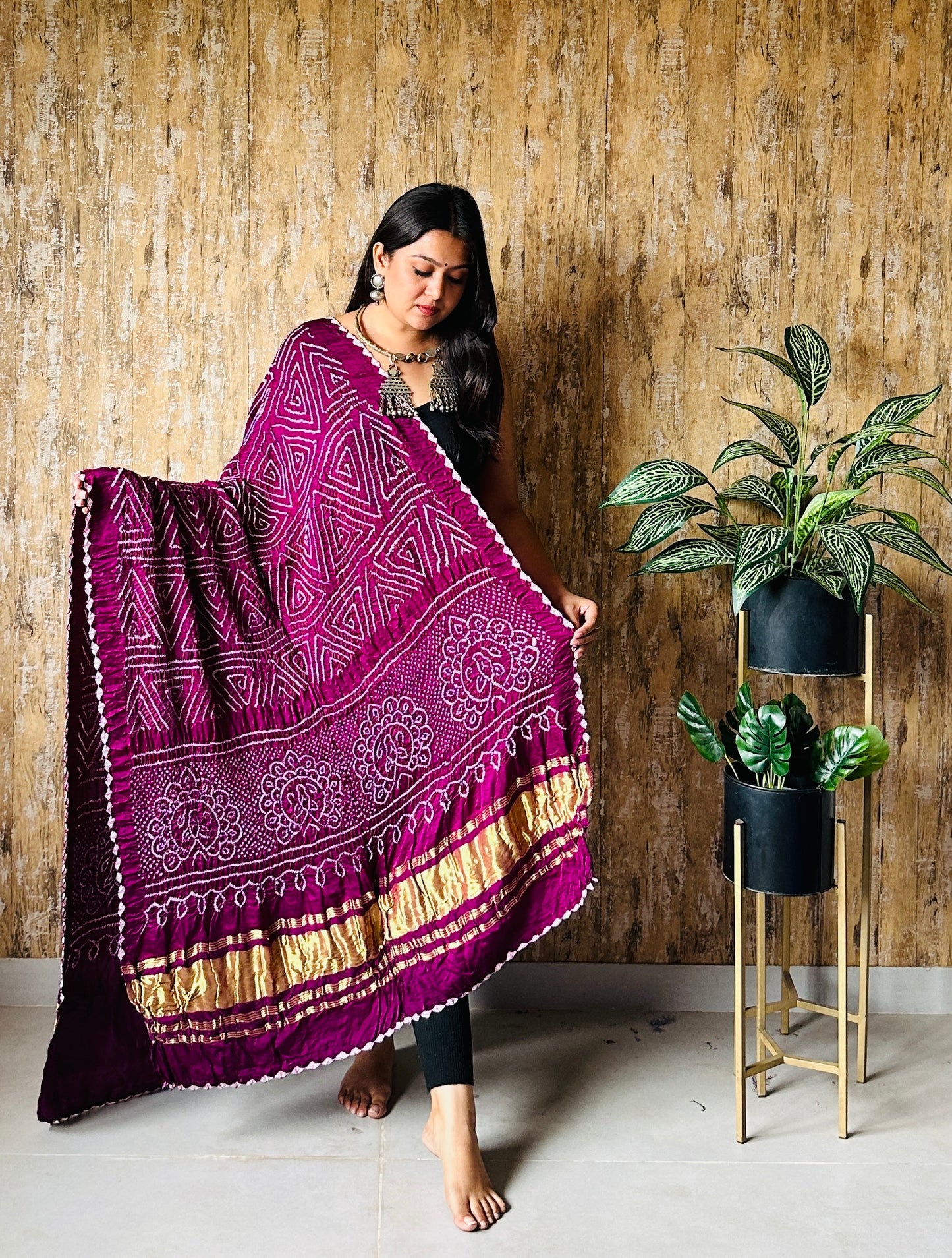 Pure Gaji Silk Rai Bandhej Dupatta