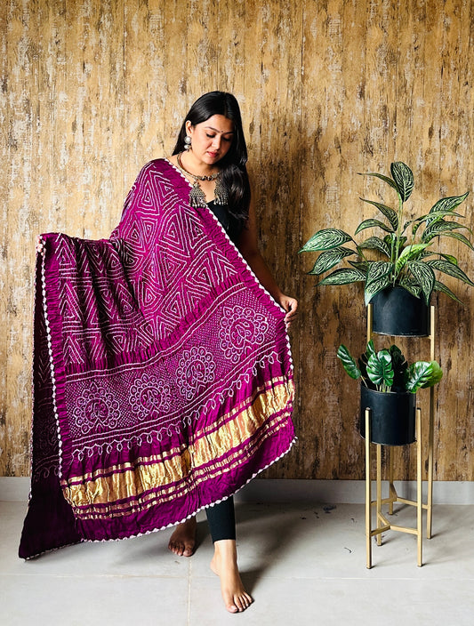 Pure Gaji Silk Rai Bandhej Dupatta