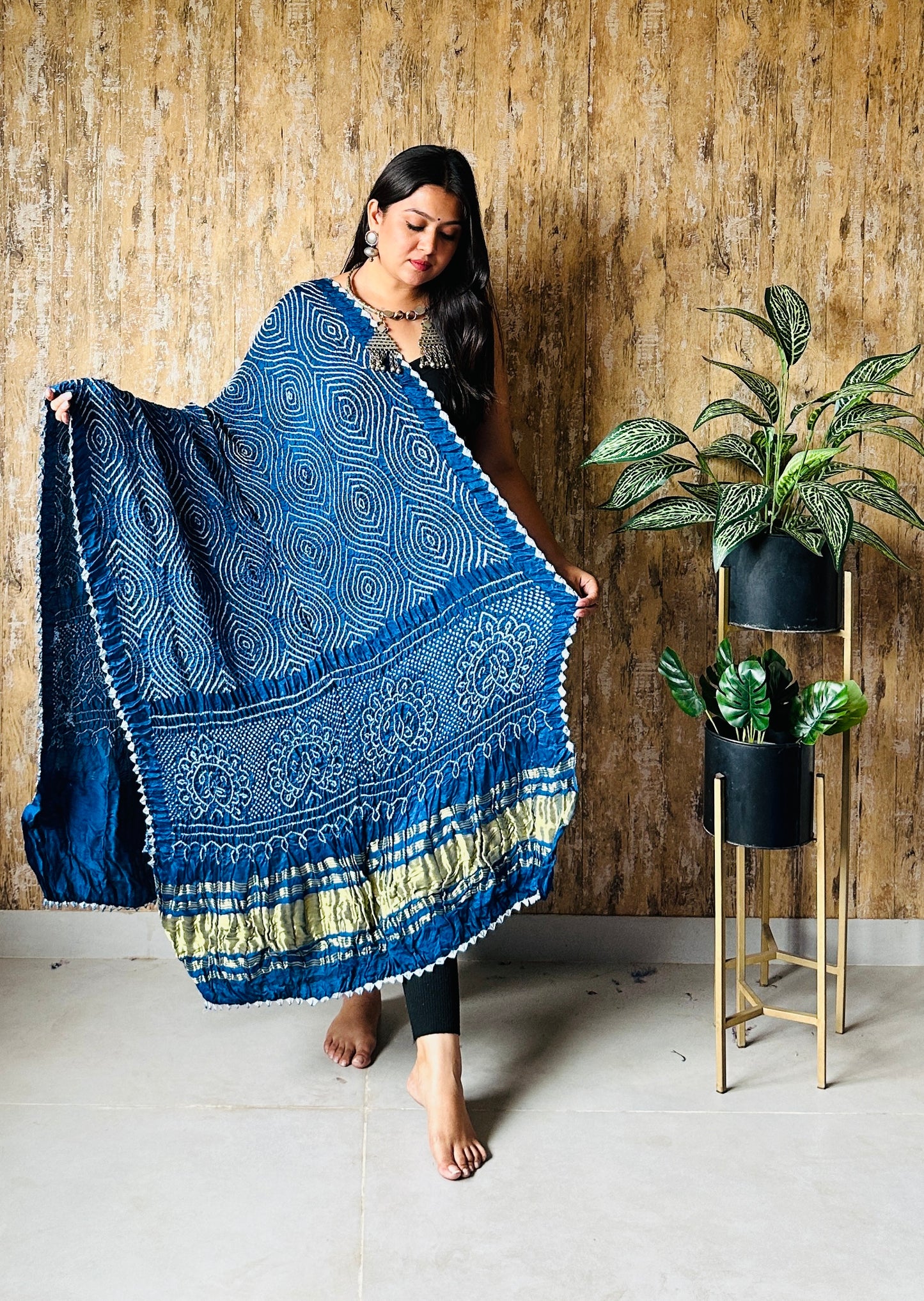 Pure Gaji Silk Rai Bandhej Dupatta