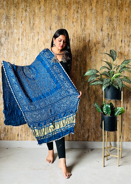 Pure Gaji Silk Rai Bandhej Dupatta