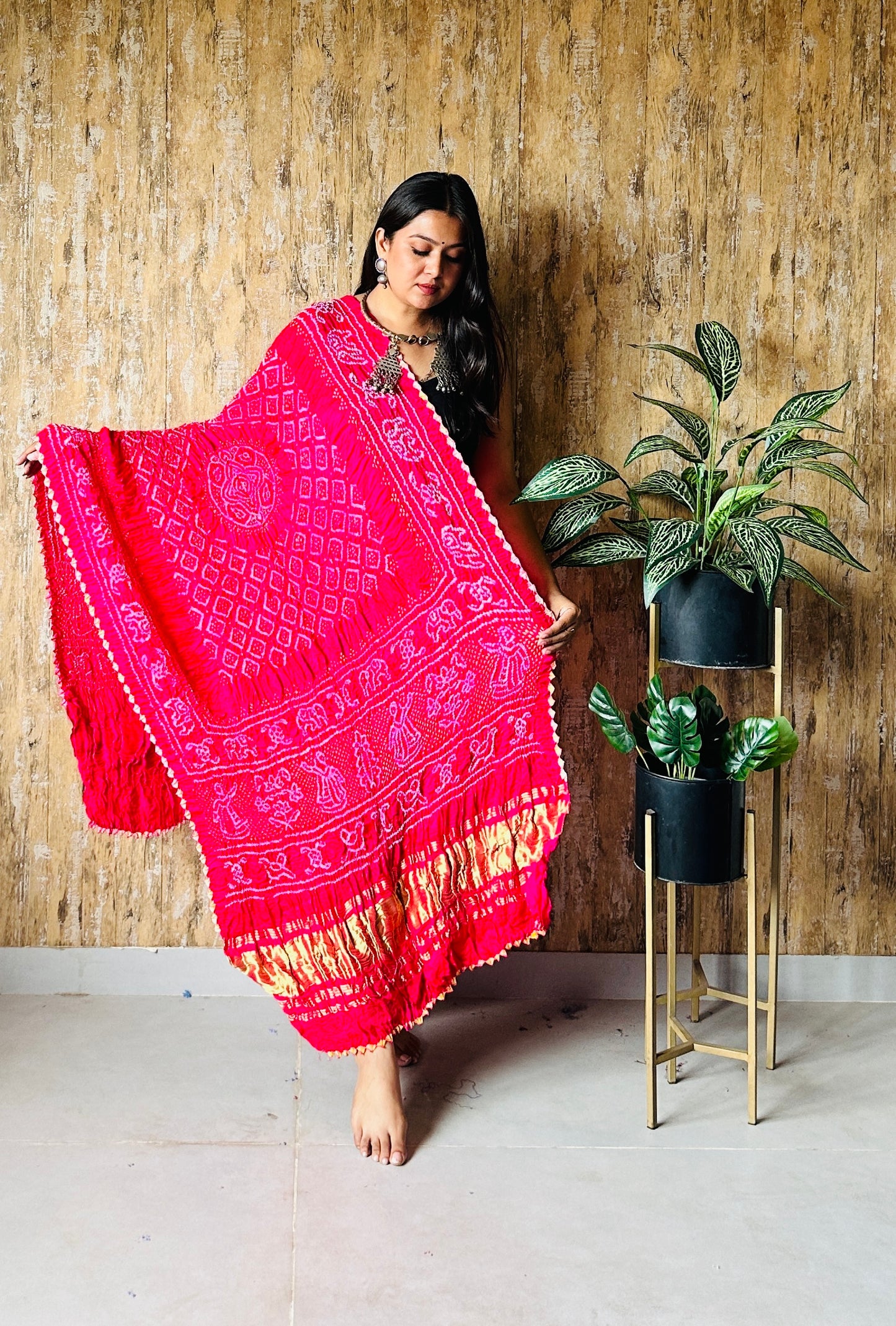 Pure Gaji Silk Rai Bandhej Dupatta