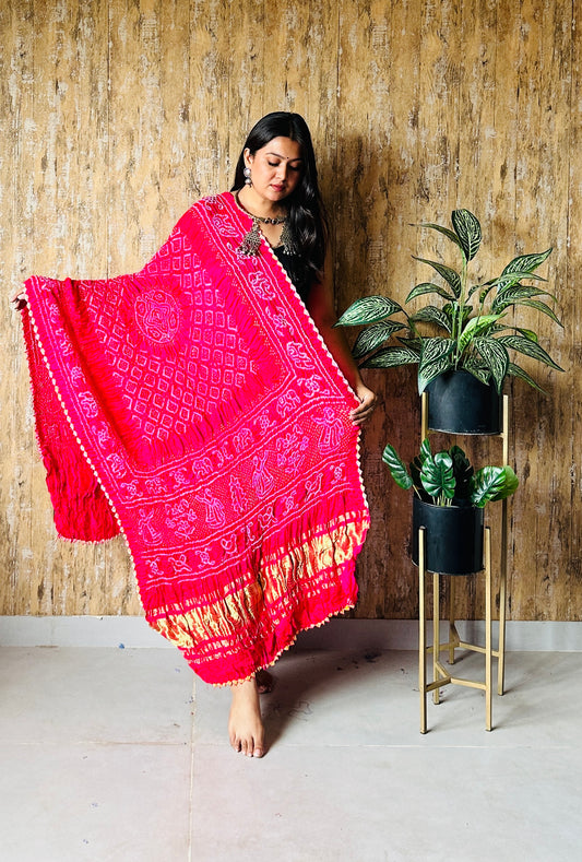 Pure Gaji Silk Rai Bandhej Dupatta