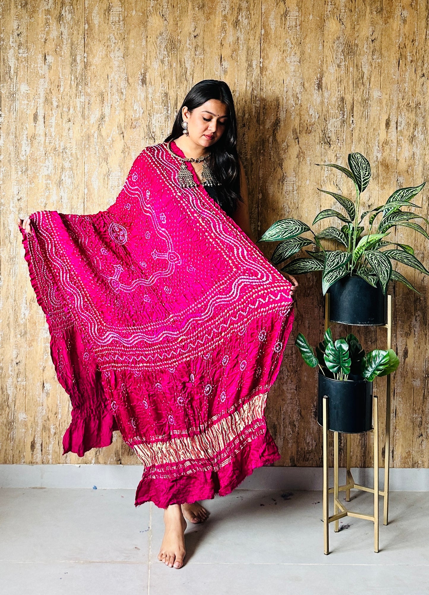 Bandhani Pure Gaji Silk Dupatta