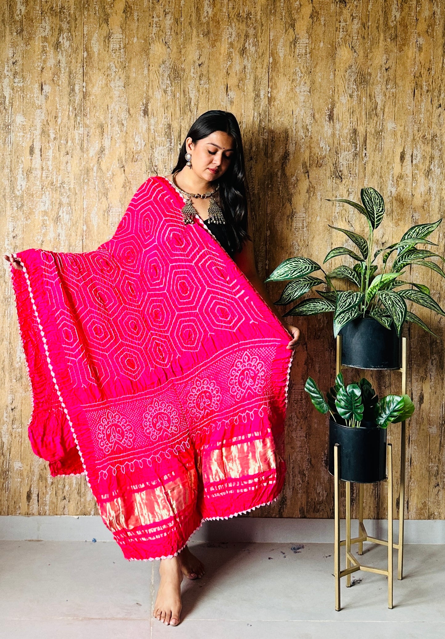 Pure Gaji Silk Rai Bandhej Dupatta