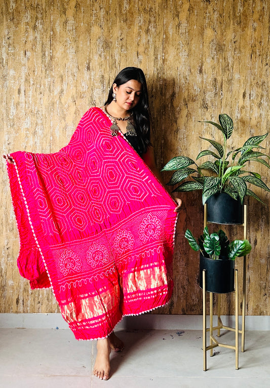 Pure Gaji Silk Rai Bandhej Dupatta