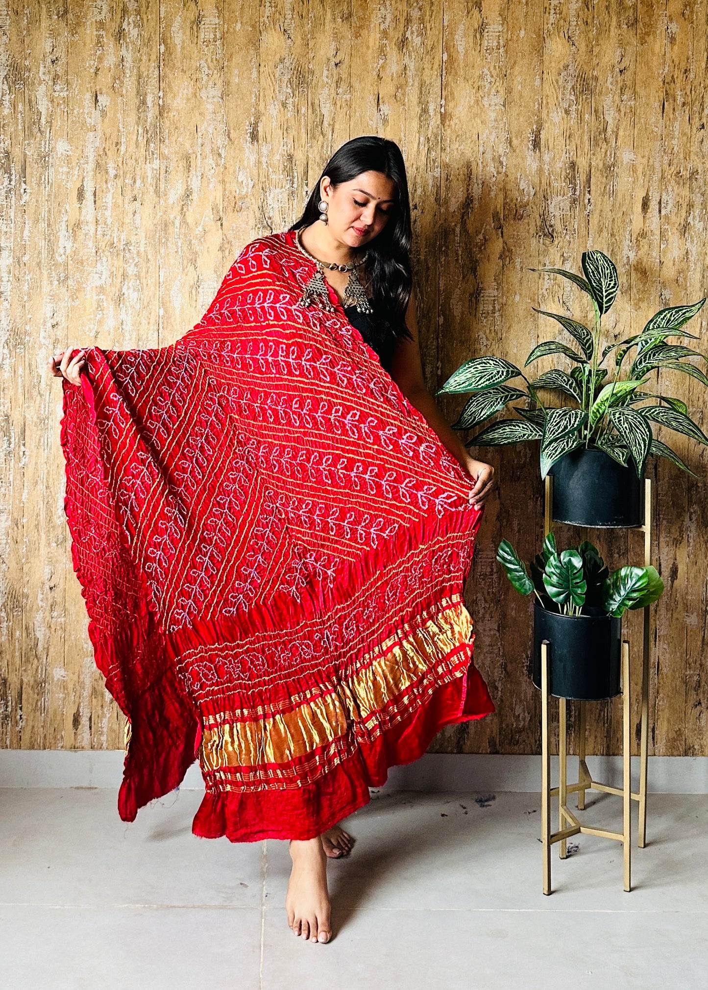 Pure Gaji Silk Rai Bandhej Dupatta