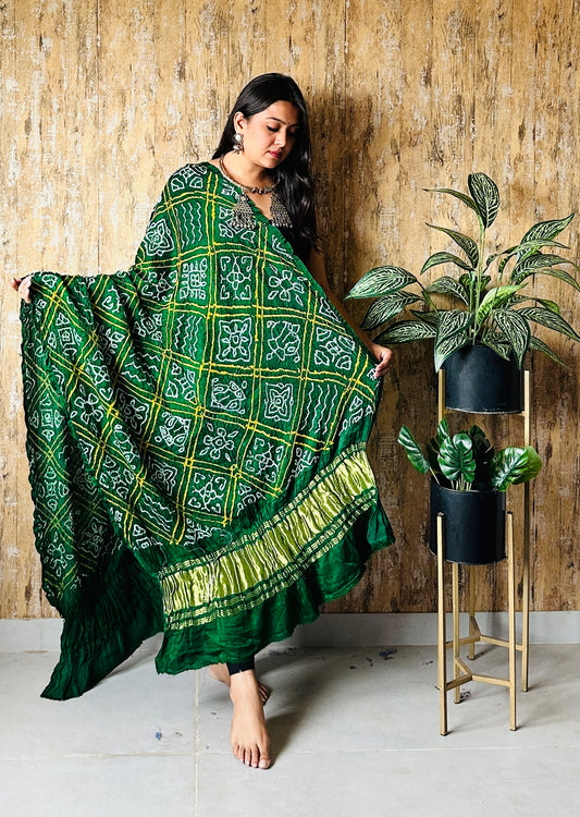 Pure Gaji Silk Rai Bandhej Dupatta