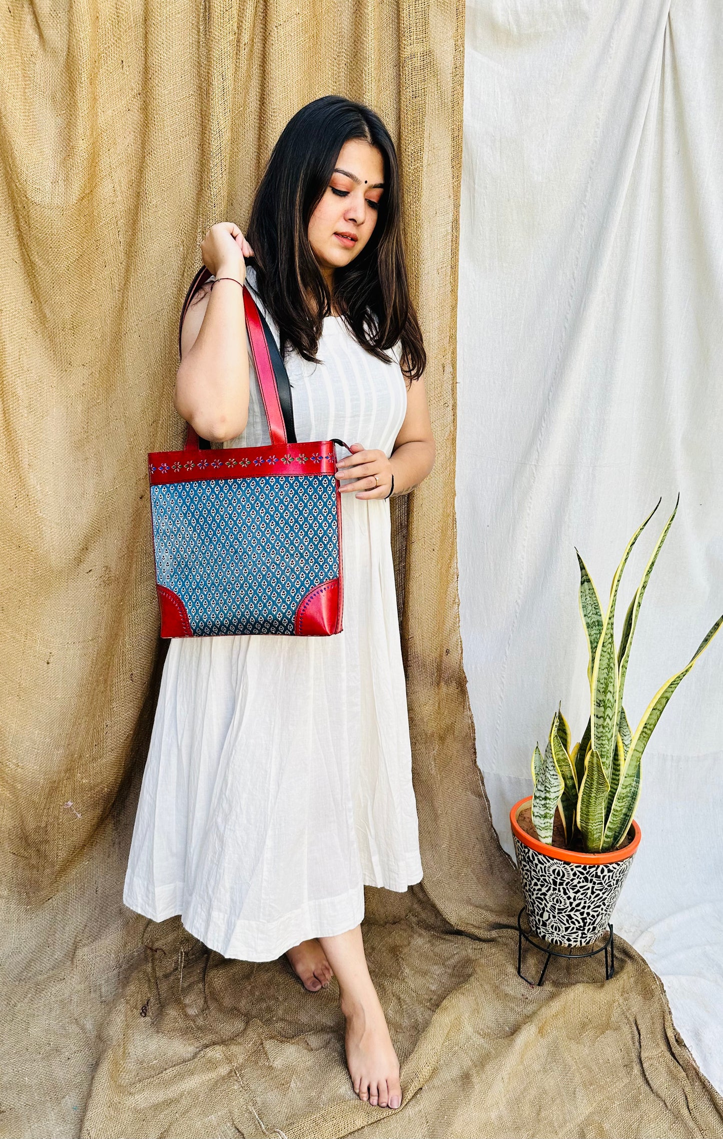 Ajarakh - The Blue Sholder Bag